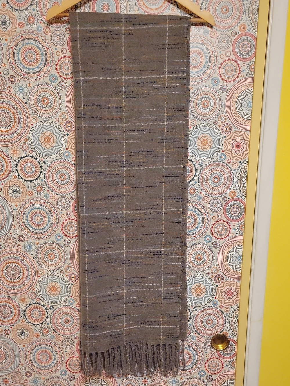 Super Soft Textured Gray Fringe Scarf